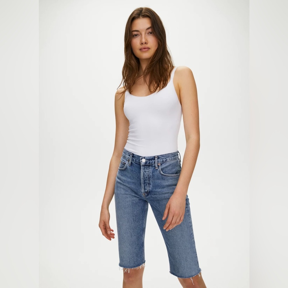 AGOLDE Aritzia Denim Shorts | Carrie Bermuda Long Shorts Jean Blue 24